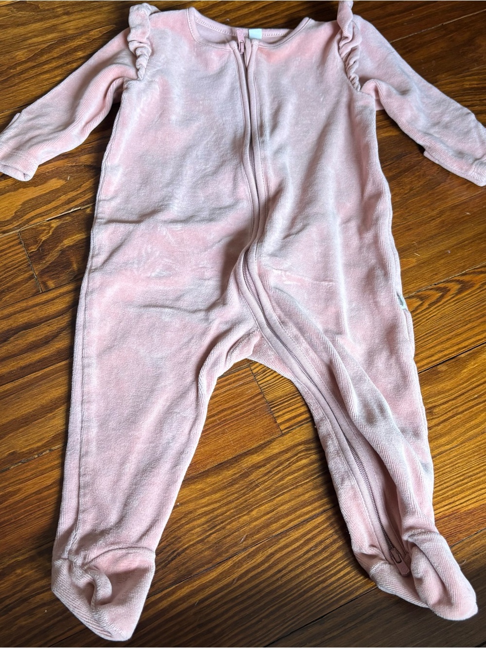 MORI Pink Footie frill Zipper Sleeper